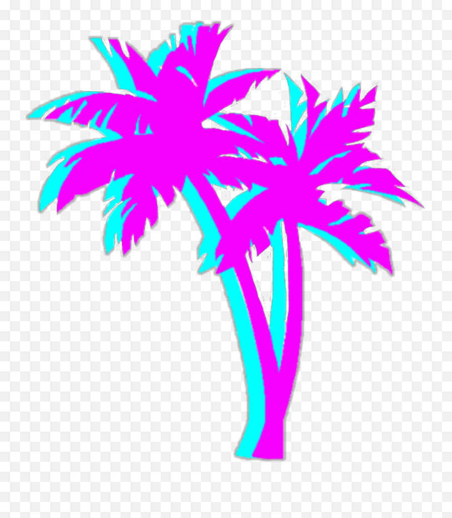 Vaporwave Palm Tree Png Clipart - Vaporwave Png Emoji,Colorful Palm Trees With Emojis