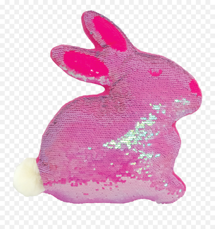 Bunny Reversible Sequin Pillow - Brahman Emoji,Bunny Heart Emoji