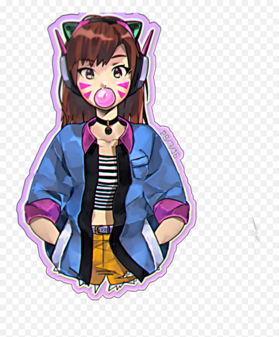 Overwatch Dva Sticker By Diane Nanatsu No Taizai - D Va Overwatch Drawing Emoji,Overwatch Emoji