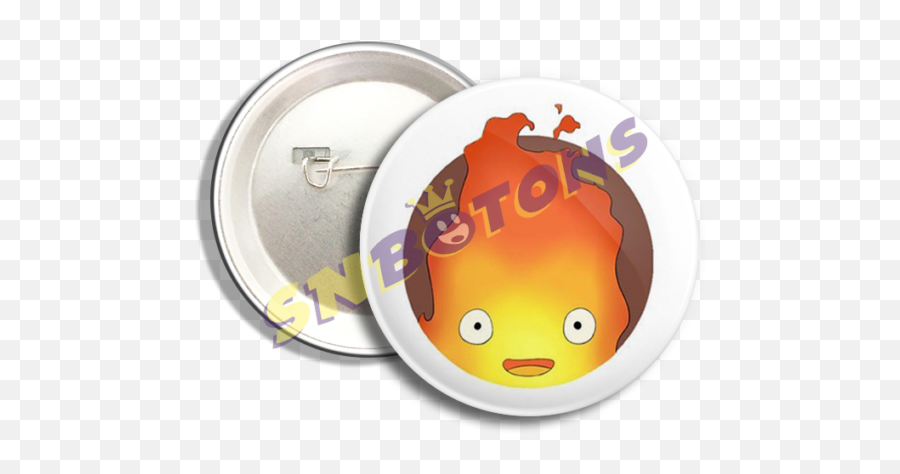 Botons - Bottons Studio Ghibli Calcifer Emoji,Ghibli Emojis