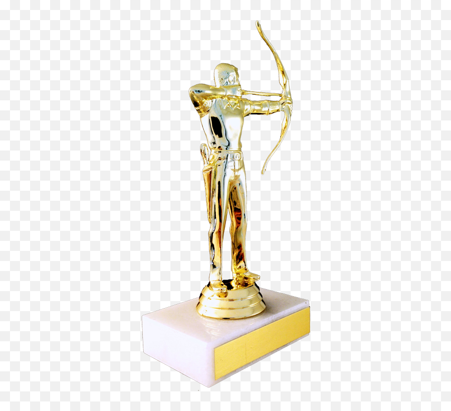 Archery Figure Trophy On Marble Base Emoji,Matial Arts Bow Emoji