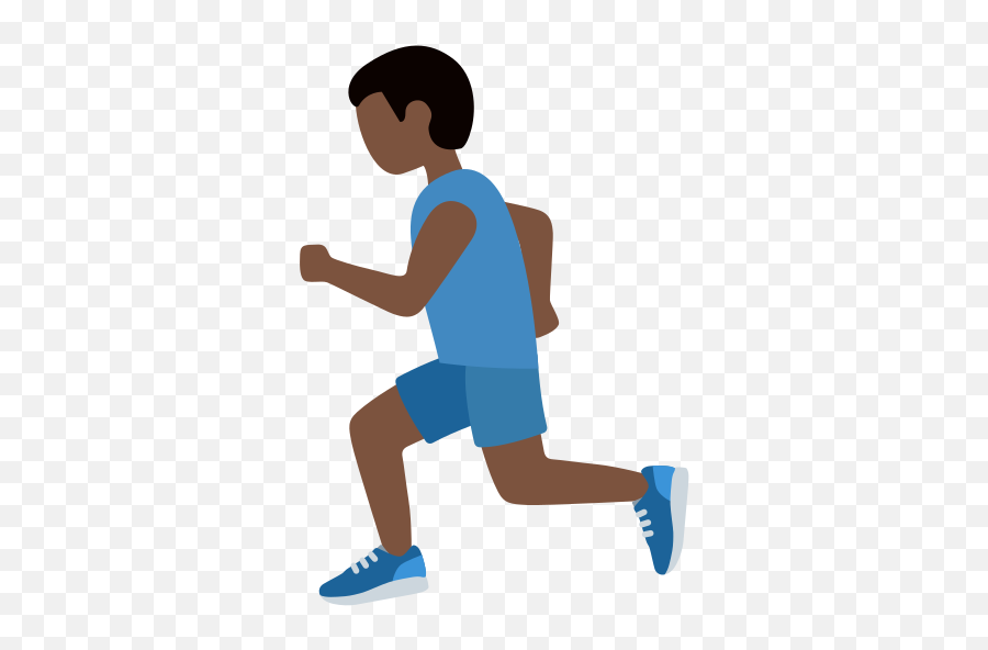 Dark Skin Tone Emoji - Man Running Emoji,Emoji Joggers Mens