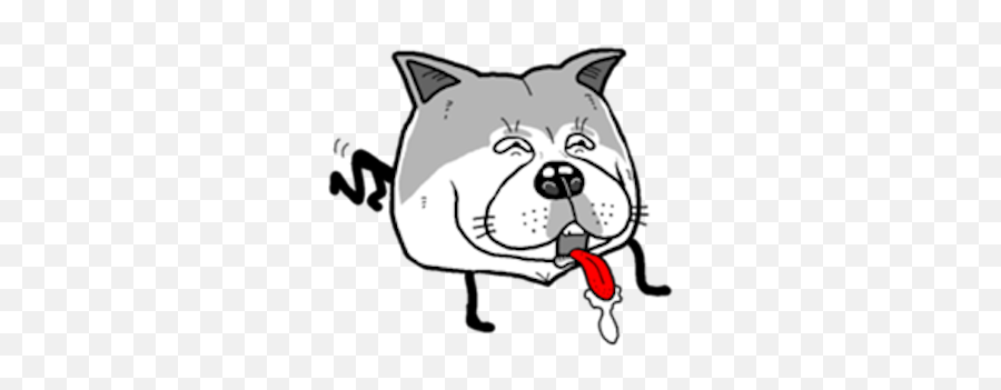 Funny Stick Dog Emoji Sticker By Nguyen Hoang - Stick Dog,Funny Emoji