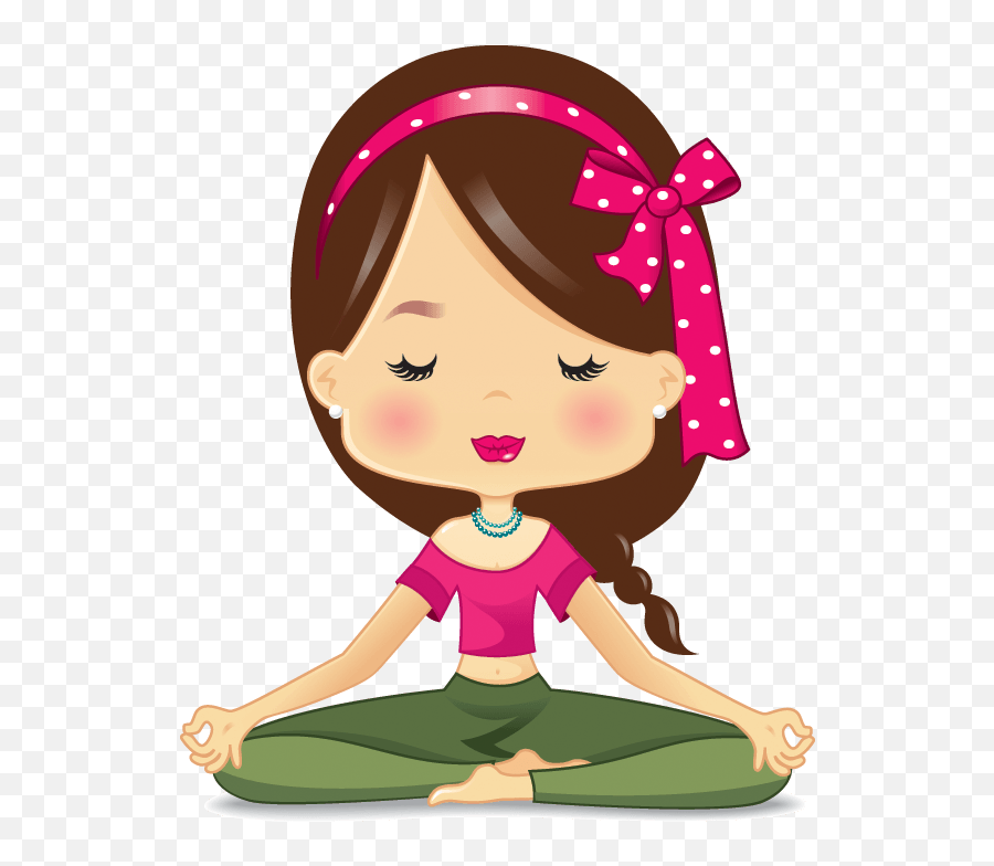 Meditation Clipart Preschool - Cute Meditating Girl Cartoon Emoji,Lotus Position Emoji