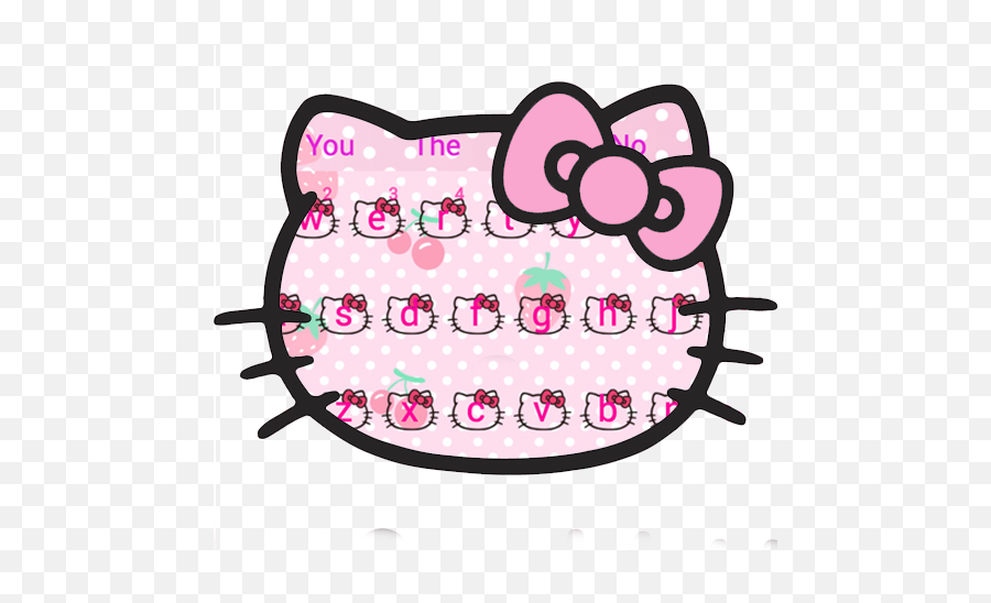 Pink Cute Kitty Bowknot Cartoon Keyboard Theme - App Su Hello Kitty Emoji,Hello Kitty Emojis