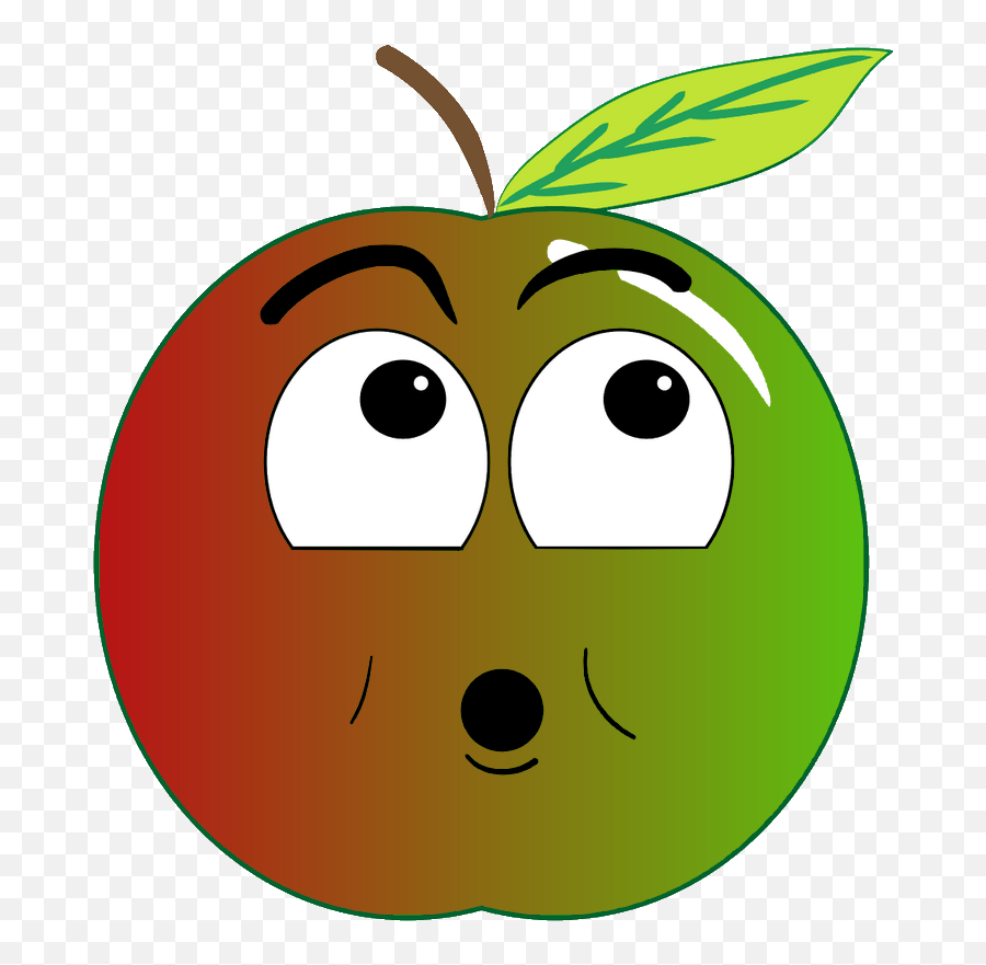 Fruit Pomme Vert Rouge Surpris - Portable Network Graphics Emoji,Fruit Emoticon