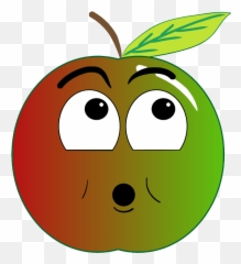 Fruit Pomme Vert Rouge Surpris - Portable Network Graphics Emoji,Fruit Emoticon