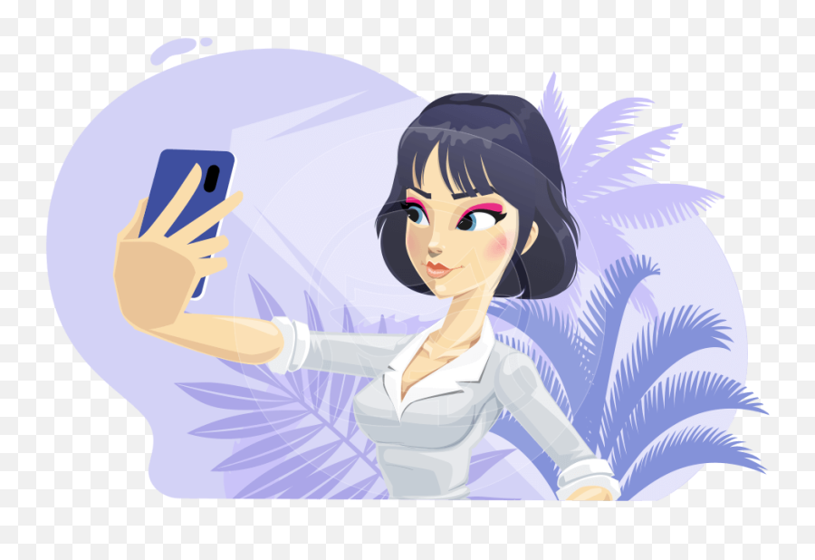Modern Pretty Girl Cartoon Character Graphicmama - Fictional Character Emoji,Cartoon Girl Emotions