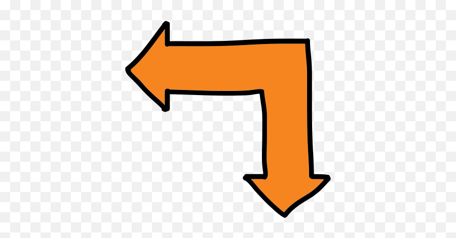 Arrow Pointing Left And Down Icon - Two Arrows To Split Emoji,Point Down Emoji