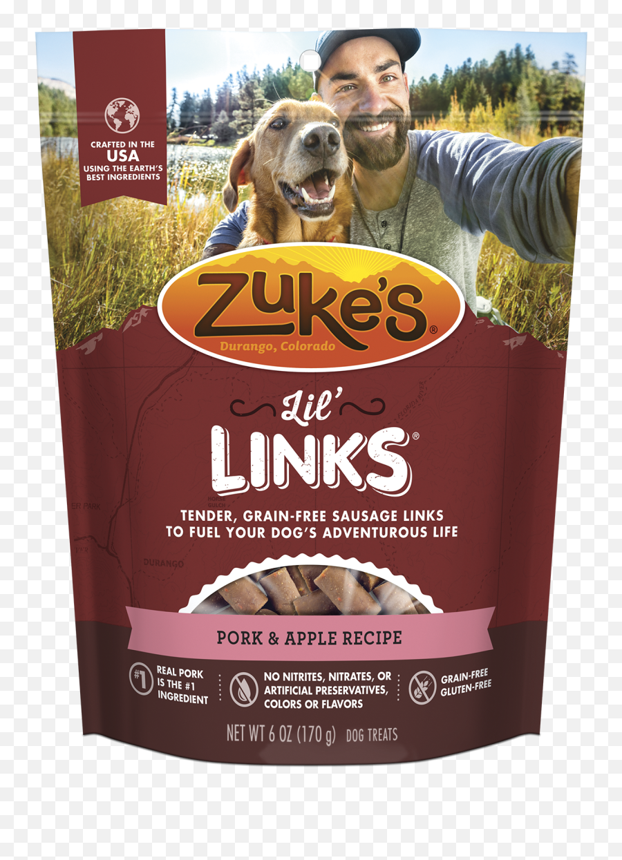Zukeu0027s Lilu0027 Links Pork U0026 Apple Recipe Dog Treats 6 Oz - Zukes Dog Treats Emoji,Cat Dog Horse Earth Emoji