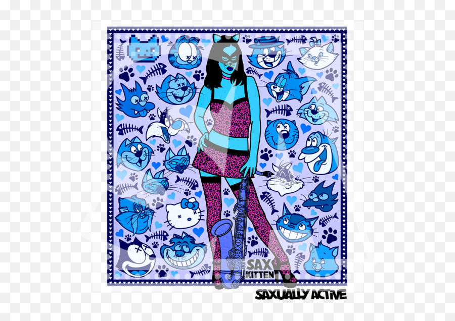 Sax Kitten - Saxually Active Girly Emoji,Kinky Emoticon