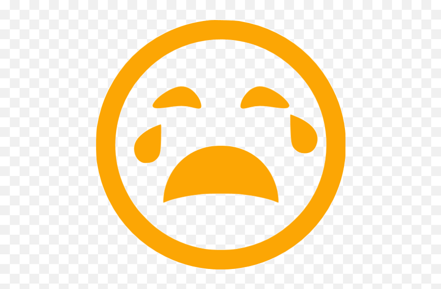 Orange Crying Icon - Free Orange Emoticon Icons Crying Icon Black Emoji,Emoticon Crying Salute ()7