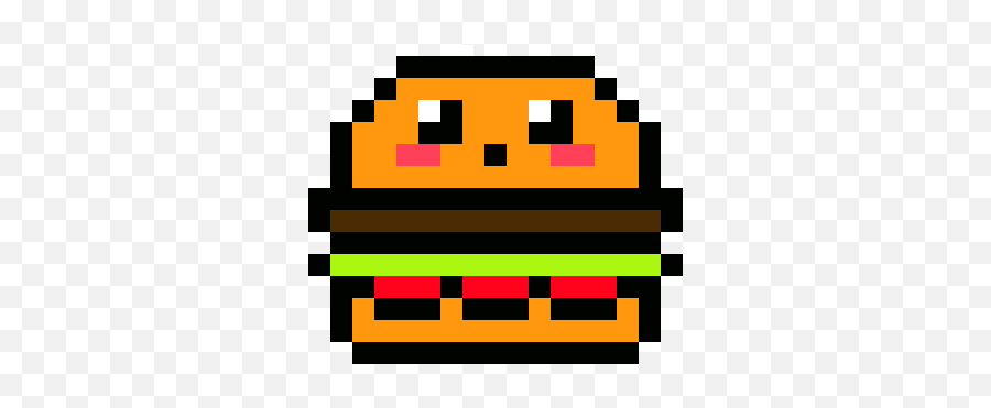 Derpy Cute Hamburguer - Kawaii Pixel Art Hamburger Emoji,Fotos De Emoticons Com Hamburguer