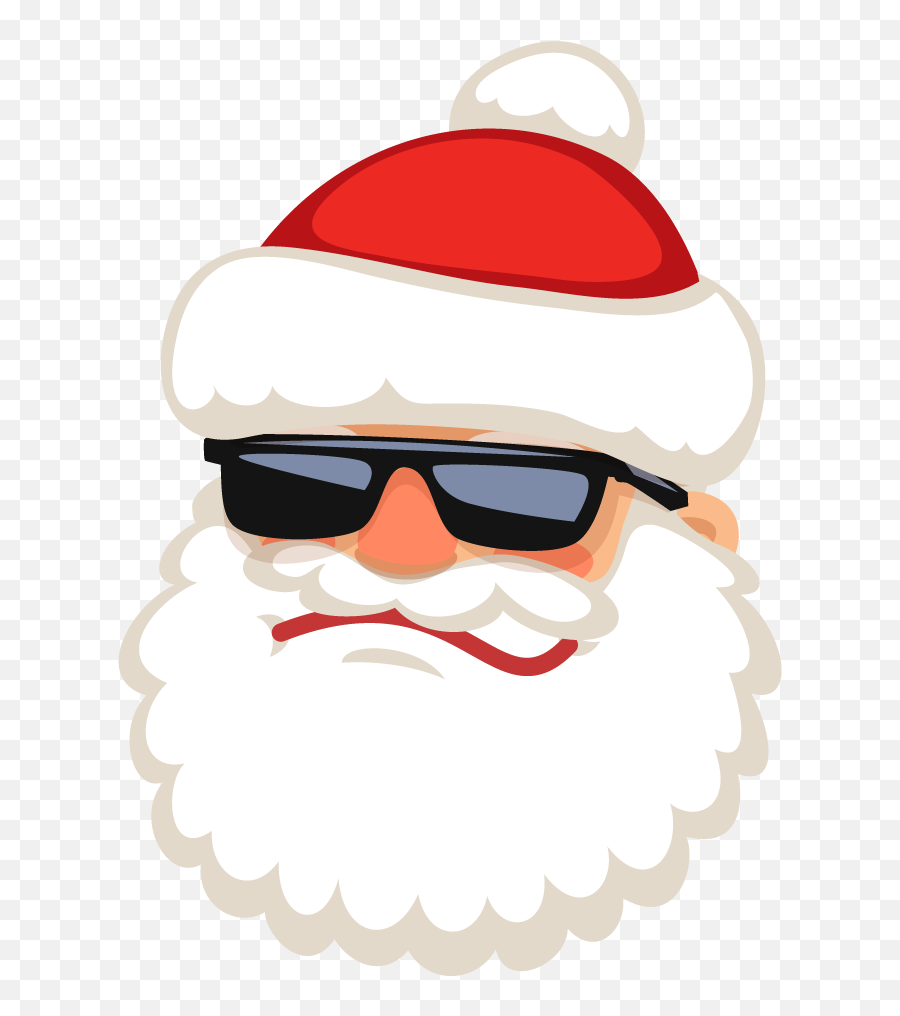 Download Wearing Sunglasses Claus - Cool Santa Vector Png Emoji,Crying Santa Claus Emoticon