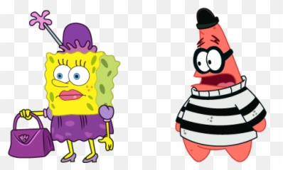 Lady Spongebob And Robber Patrick Spongebob Retro - Patrick And Spongebob As Robbers Emoji,Robber Emoji Png