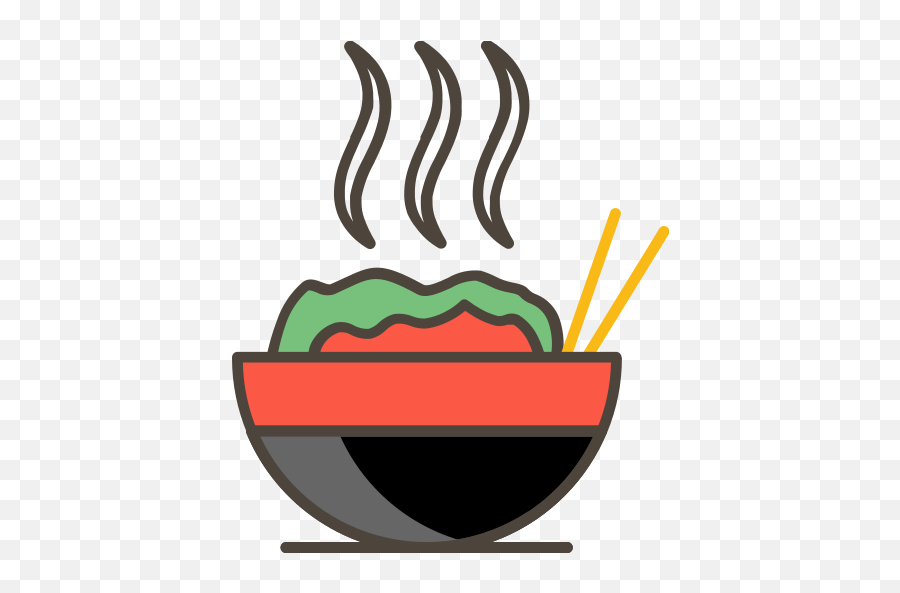 Asian Food Bowl Chopsticks Free Icon Of Asian Food Color - Mixing Bowl Emoji,Whatsapp Nigiri Sushi Emoticon