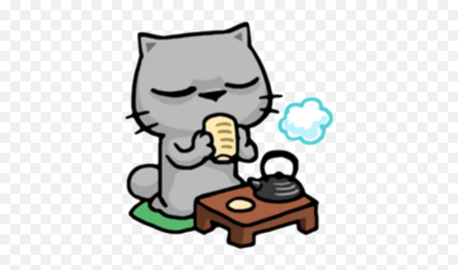 Mr Gardener Stickers - Live Wa Stickers Cat Emoji,Grey Cat Emoticon