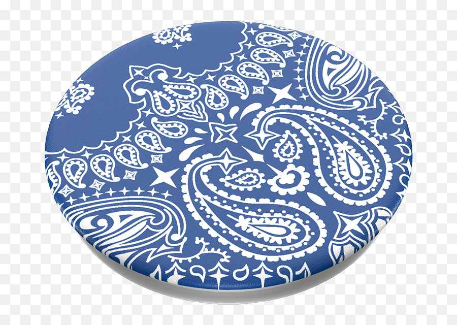 Popsockets Grip With Swappable Top For Cell Phones Popgrip Blue Bandana - Pop Socket Blue Bandana Emoji,Why Don't I Have The Recent Emojis On My Stylo