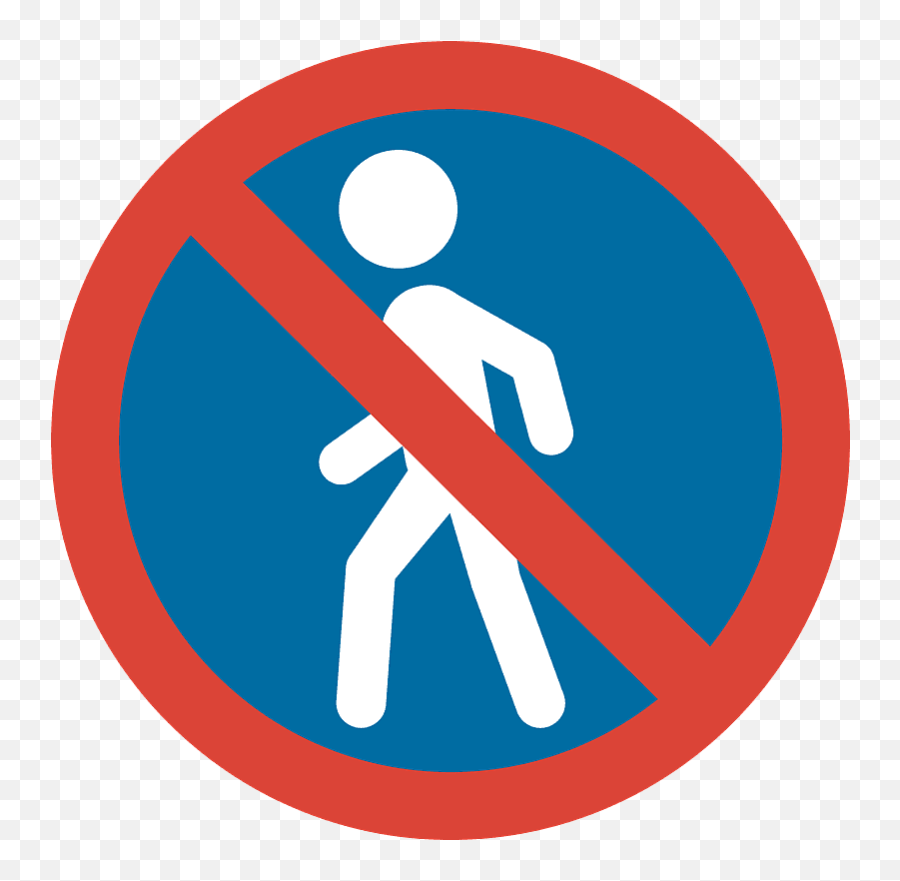 Prohibido El Paso De Peatones Clipart Dibujos Animados - Prohibido El Paso Peatonal Emoji,Imagenes De Emojis Animados