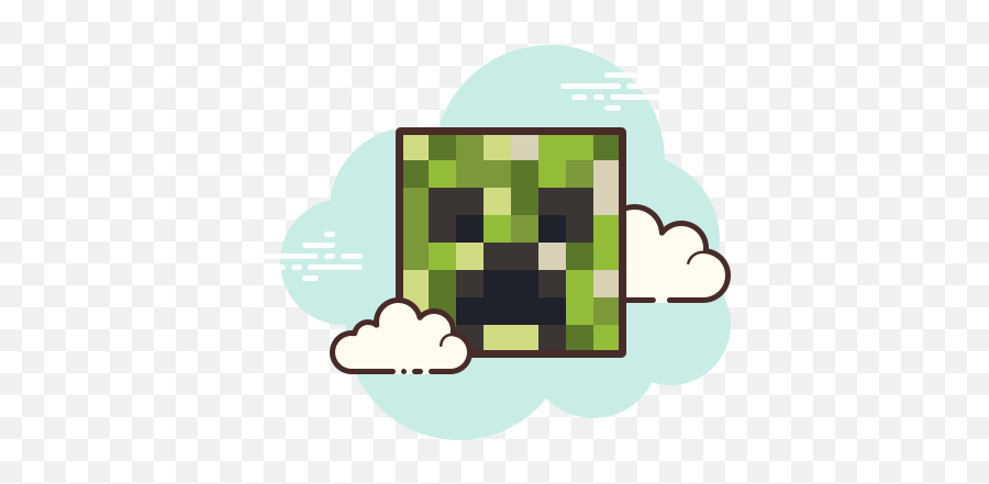 Minecraft Creeper Icon In Cloud Style - Minecraft Icon Creeper Emoji,Minecraft Emojis For Discords