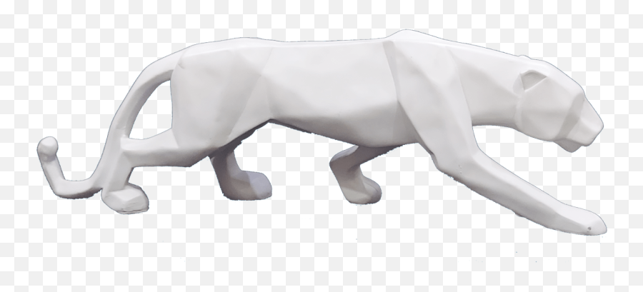 Abstract Art Geometric White Panther Statue Length 41 Cm Emoji,Emotions Abstract Sculpture