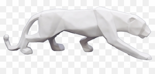 Abstract Art Geometric White Panther Statue Length 41 Cm Emoji,Emotions Abstract Sculpture