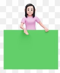 Premium Girl Standing Behind The Screen 3d Illustration Emoji,Stand Emoji Woman