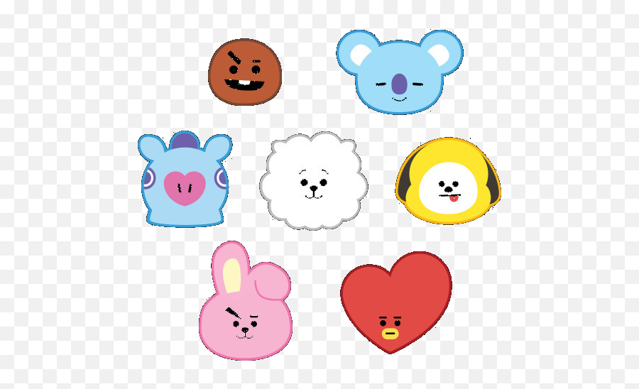 Pin Em Kawaii - Bt21 Characters Stickers Emoji,Emoji Apparel Storenvy