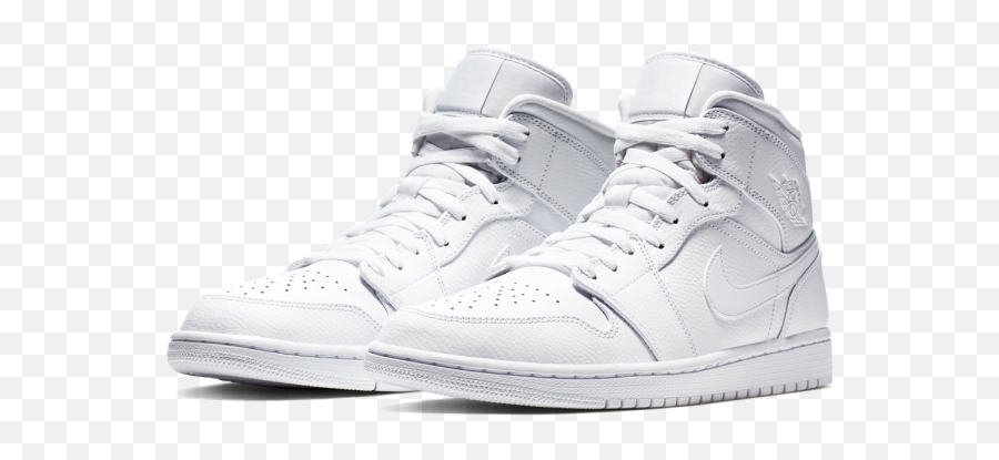 Air Jordan 1 Mid - Jordan 1 Mid Triple White All Models Emoji,Emoji Shoes Jordans