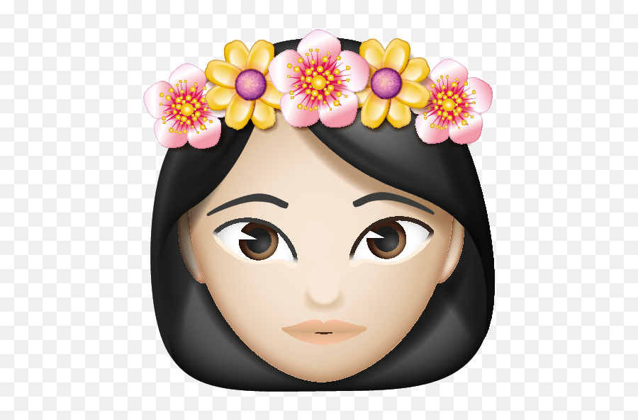 Emoji U2013 The Official Brand Woman With Flower Hairband - Emoji Woman,Flor Emoji
