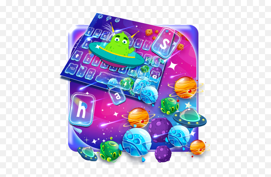 Galaxy Alien Cartoon Keyboard Theme - Dot Emoji,Galaxy Alien Emoji