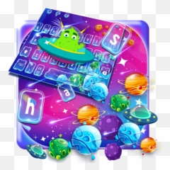 Galaxy Alien Cartoon Keyboard Theme - Dot Emoji,Galaxy Alien Emoji