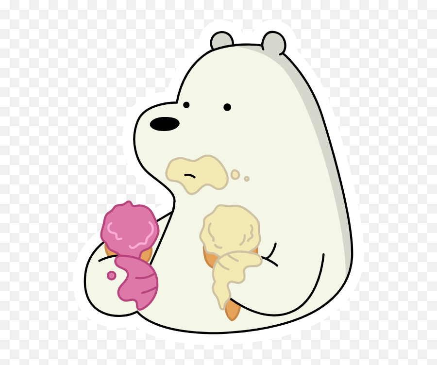 We Bare Bears Ice Bear With Ice Cream - We Bare Bears Ice Cream Emoji,Kik Polar Bear Emoji