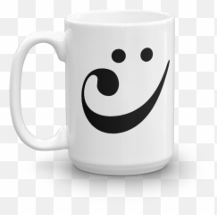 Happy Bass Clef Smiley Mug - Serveware Emoji,Emoticon Drinking Glasses