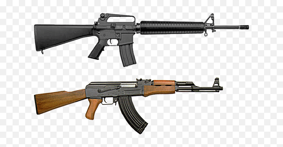 Gun Clipart Assault Rifle Gun Assault Rifle Transparent - Ak 47 And Ar 15 Emoji,Assault Rifle Emoji