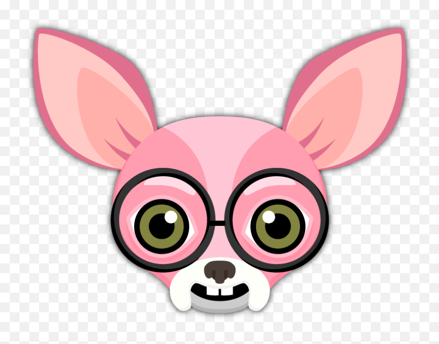 Pink Valentineu0027s Chihuahua Emoji Stickers Chihuahua - Chihuahua,Nerdy Glasses Emoji