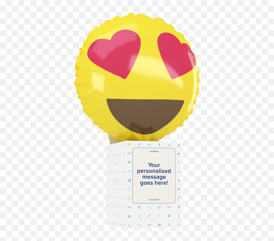 Heart Eyes Balloon Cardalloon - Happy Emoji,Birth Emoticon