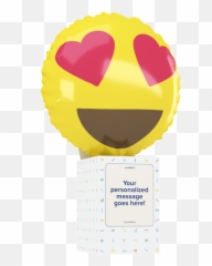 Heart Eyes Balloon Cardalloon - Happy Emoji,Birth Emoticon