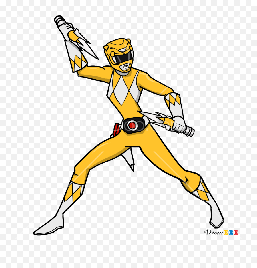 How To Draw Yellow Ranger Power Rangers - Yellow Power Ranger Drawing Emoji,Power Ranger Emoji