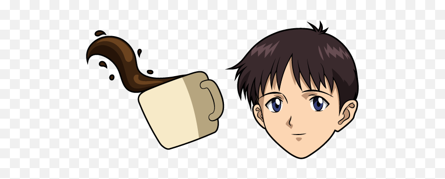 Neon Genesis Evangelion Shinji Ikari And Coffee Cursor - Shinji Ikari Emoji,Emotion In Fullmetal Alchemist