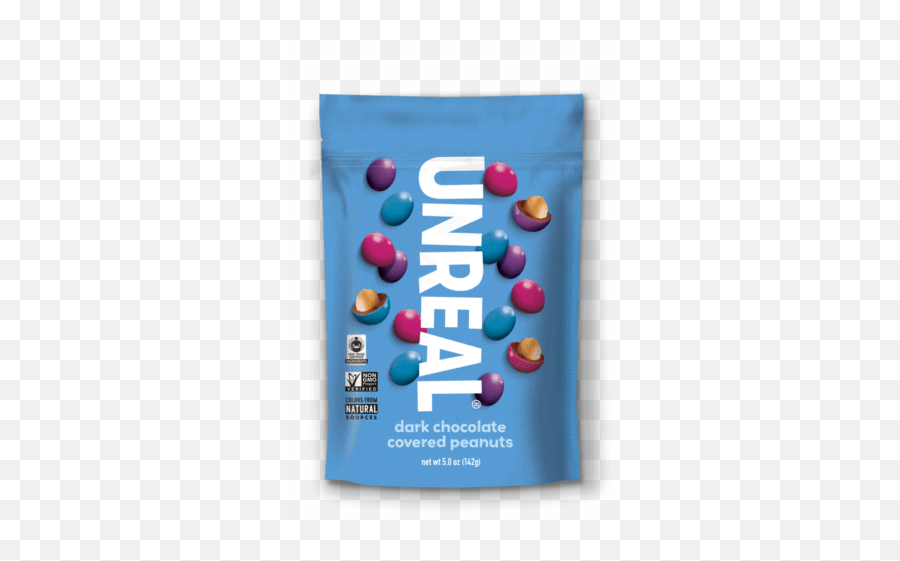 Unreal - Unreal Dark Chocolate Peanut Gems Emoji,Kosher Emoji Cookies Or Candy