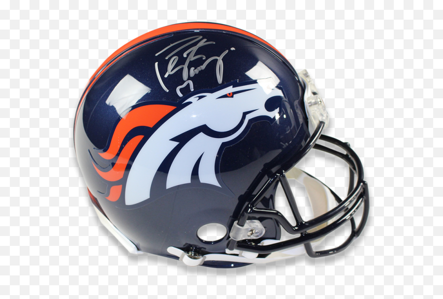 Peyton Manning Signed Full - Size Denver Broncos Helmet Broncos Emoji,Eli Manning No Emotion