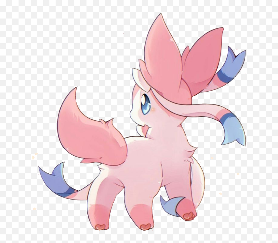 Sylveon Eevee Pokemon Pink Cute Sticker - Cute Pokemon Pink Eevee Emoji,Pokemon Eevee Emoji Gif