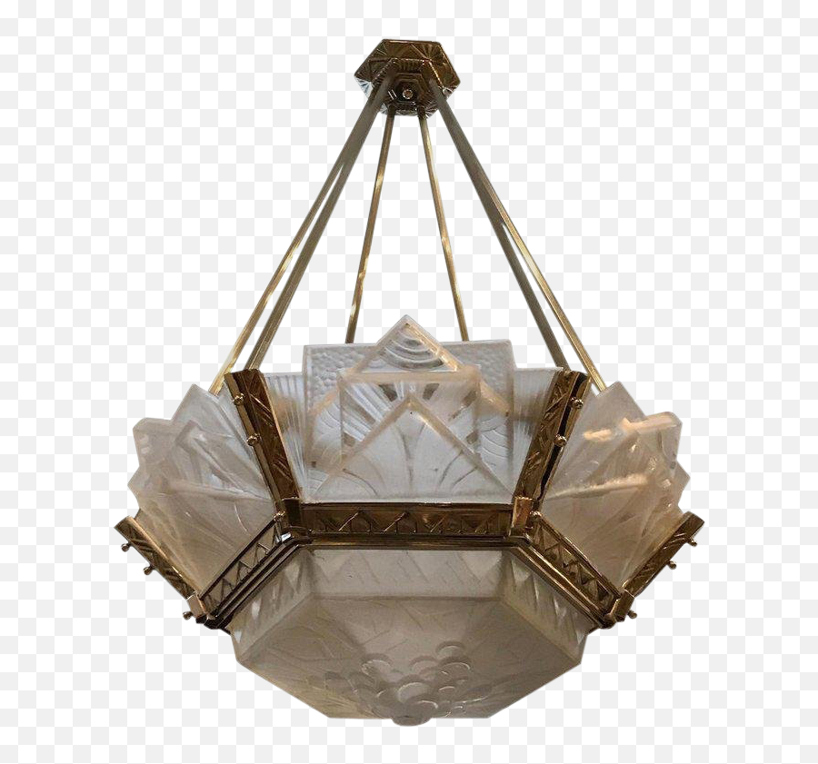 Muller Freres Luneville Signed French Art Deco Chandelier Emoji,Chandelier Emoticon