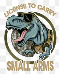 Dinosaur Licensed To Carry Small Arms Funny Joke Greeting Emoji,Funny Arms Emoticons