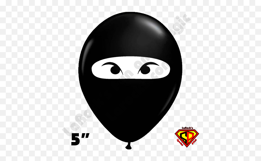5 Inch Round Ninja Black Balloon Qualatex 100ct Emoji,Hysterical Emoji Face