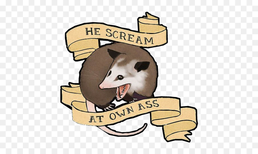Possum Sticker - Scream At Own Ass Possum Emoji,Possum Emoji