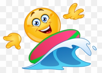 Surfing Emoji Decal - Emoji Surfing,Surfer Emoji Transparent