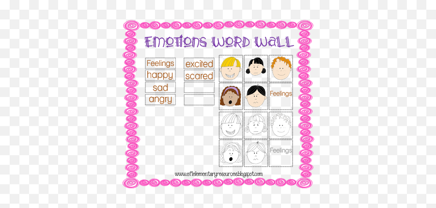 Esl Feelings Or Emotions Word Wall - Education Emoji,Emotion Words