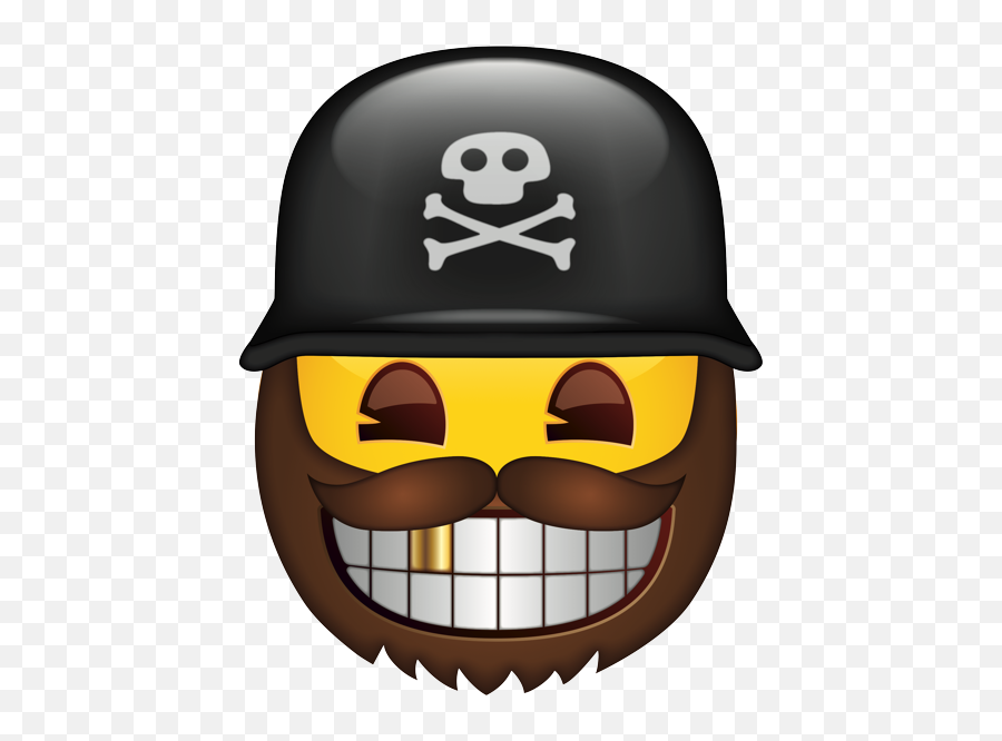 Pirate Face With Gold Tooth - Pirate Golden Teeth Cartoon Emoji,Pirate Emoji